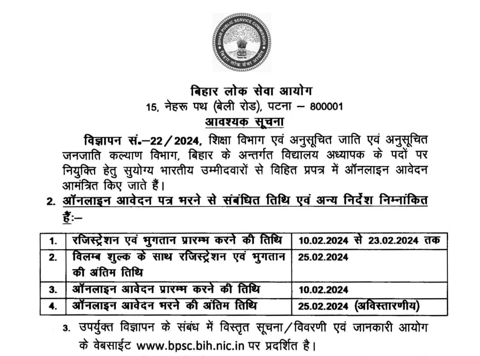 Bihar Govt School Teacher Recruitment